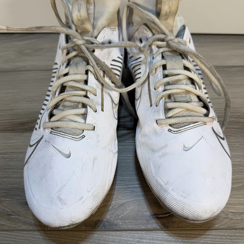 Nike Vapor Edge Pro 360 2 Football Cleats White Silver‎ Men's Size 12 DA5456-102